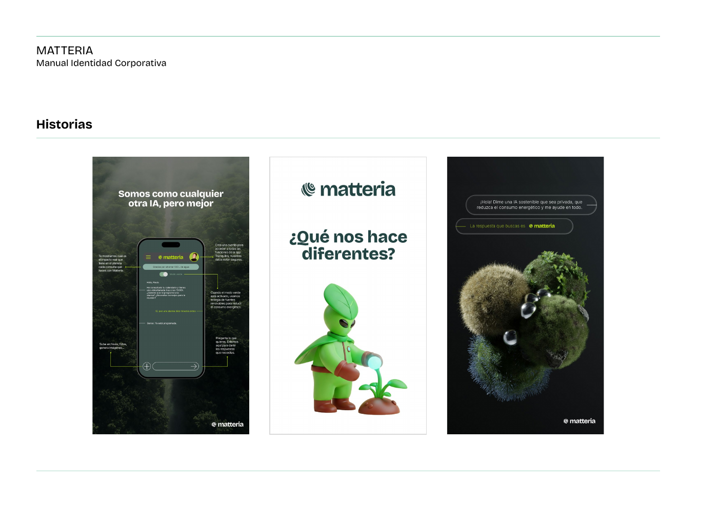 Historias de Matteria para redes sociales