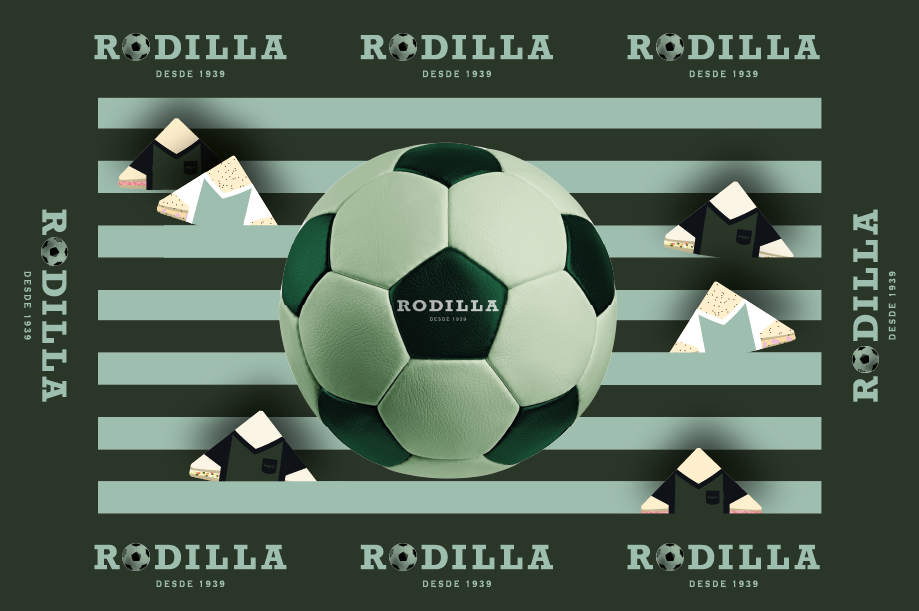 Composición gráfica frontal del packaging Rodilla