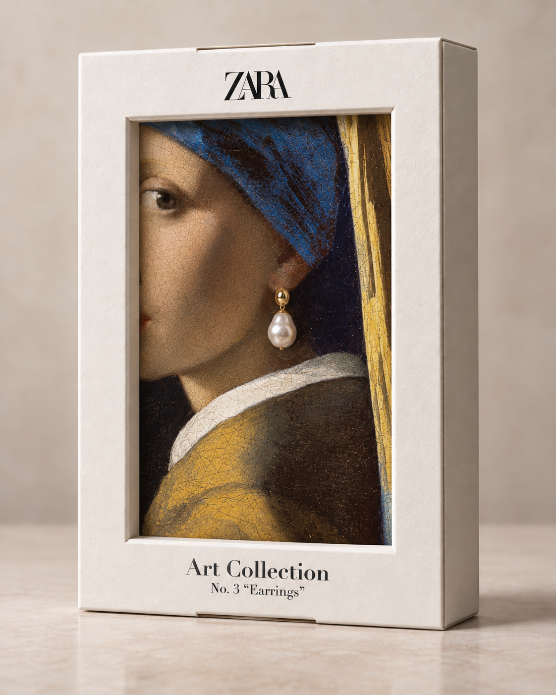 Packaging Art Collection con La joven de la perla y un pendiente