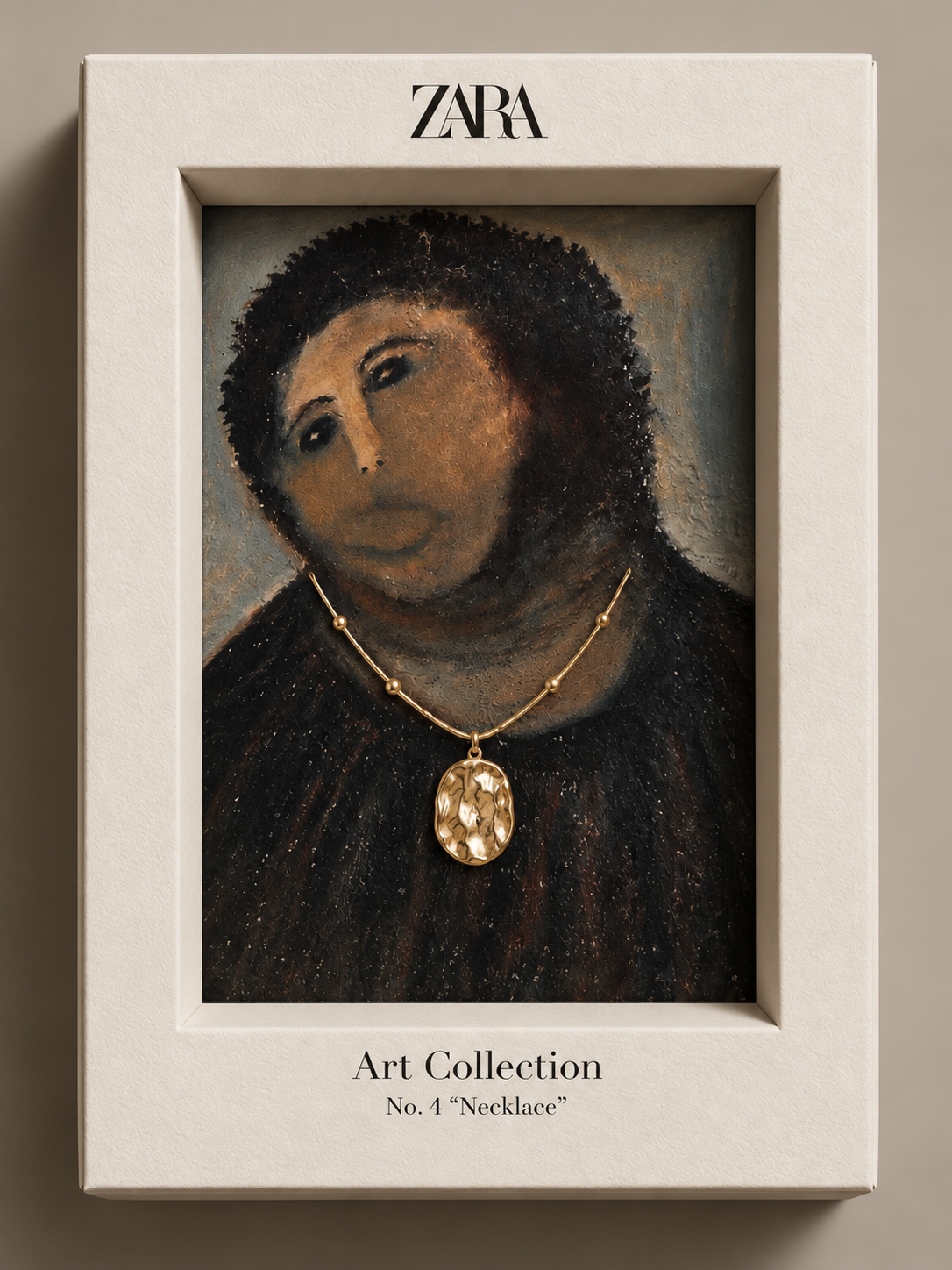 Estuche Art Collection con retrato histórico y colgante dorado